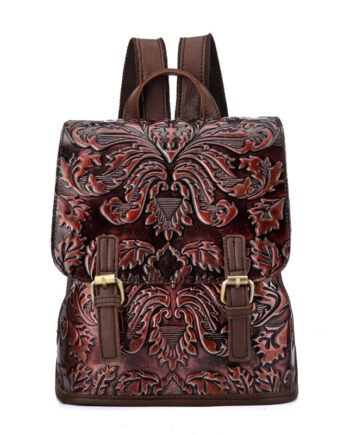 Embossed vintage backpack