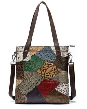Ethnic Style Women's Handbags Handmade Contrast Color Shoulder Bag