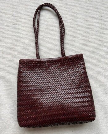 Woven Tote Vintage Top Layer Cowhide Handmade Shoulder Bag