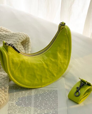 Women's Folded New Top Layer Cowhide Crossbody Dumpling Bag