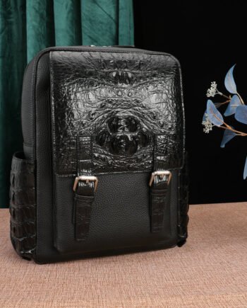 Crocodile Bone Leather Fabric Leisure Men's Real-leather Bag