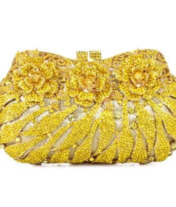 European And American Women's Banquet Package Empty Metal Rose Diamond Crystal